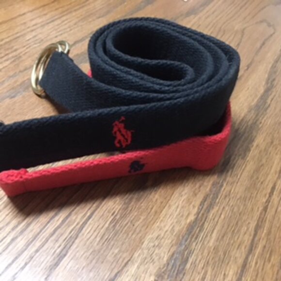 Bundle of Two Vintage Polo Cotton Webbing Belts - Picture 1 of 9